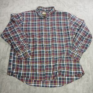 Cabelas Outfitter Series Mens XL Plaid Button Up Check Outdoor Western Casual